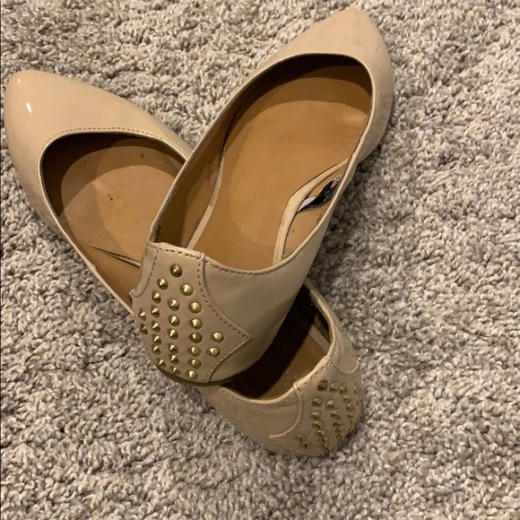 Mossimo Supply Co. Shoes - Mossimo nude patent studded flats, 9.5